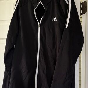 Adidas Men's Black and White Windbreaker
